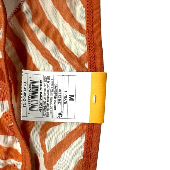 Auden Medium Orange Zebra Print Thong - Picture 3 of 3